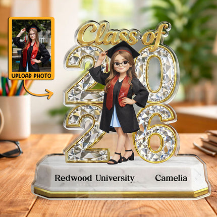 Custom Photo Class Of Graduation Senior 2026, 2027 -  Personalized Custom Shape Acrylic Plaque - Gift For Daughter, Son