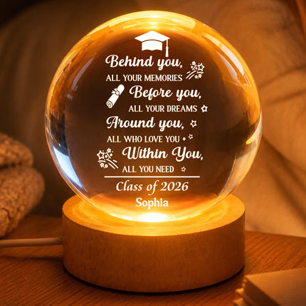 Before You All Your Dreams Graduation - Personalized Crystal Ball LED Night Light -  Gift For Daughter, Son