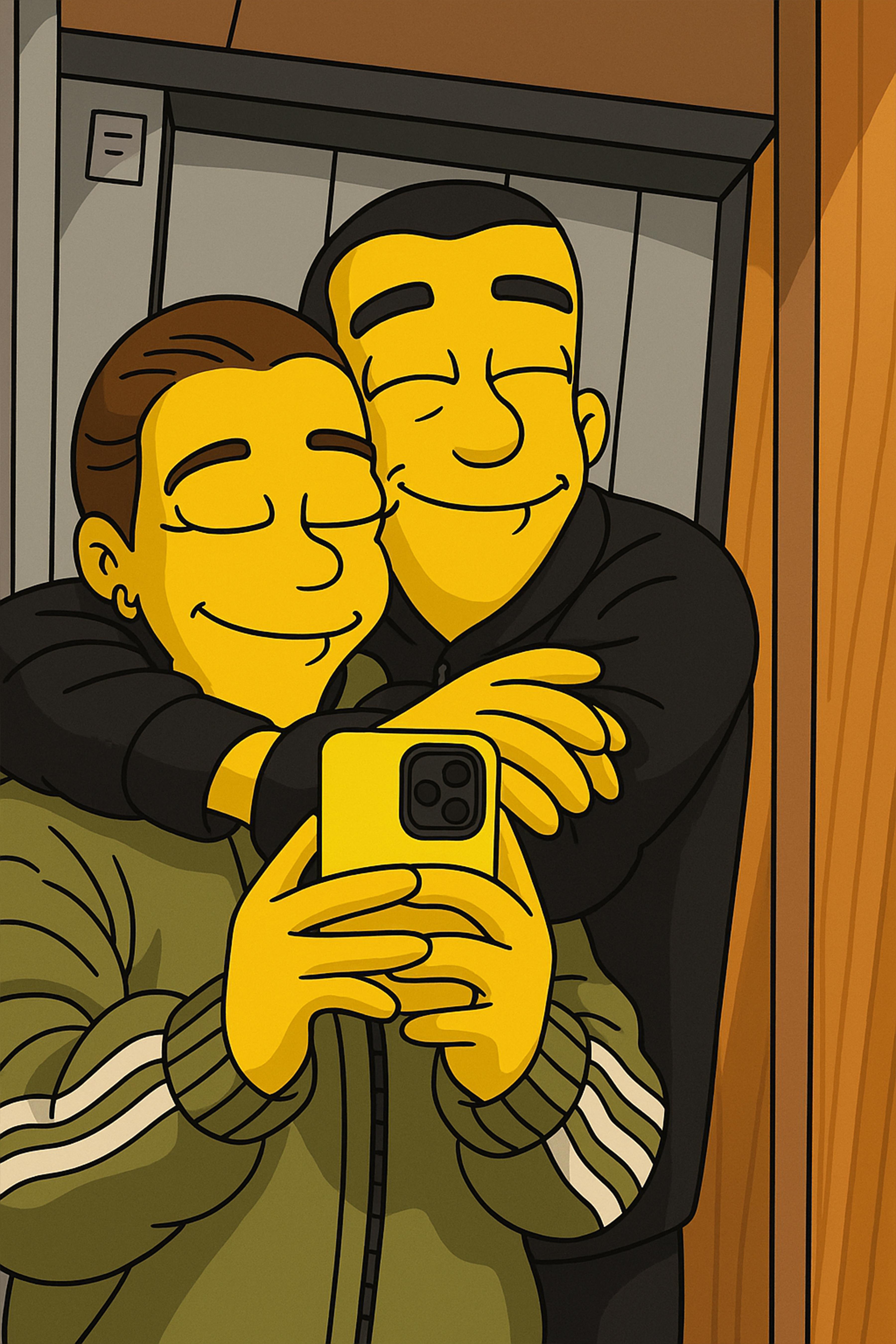 Simpsonize Couple Photo - Turn Your Photo to Simpsons Canvas - Gift For Couple, Him, Her