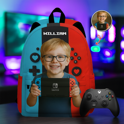Personalized Gamer Backpack for Boys Girls, Back to School Backpack for Kids