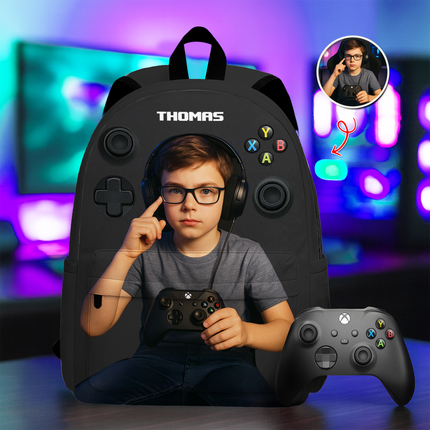 Personalized Gamer Backpack for Boys Girls, Back to School Backpack for Kids