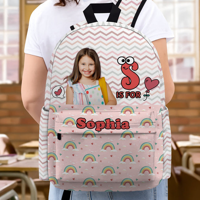 Custom Kid Photo Hello School Backpack