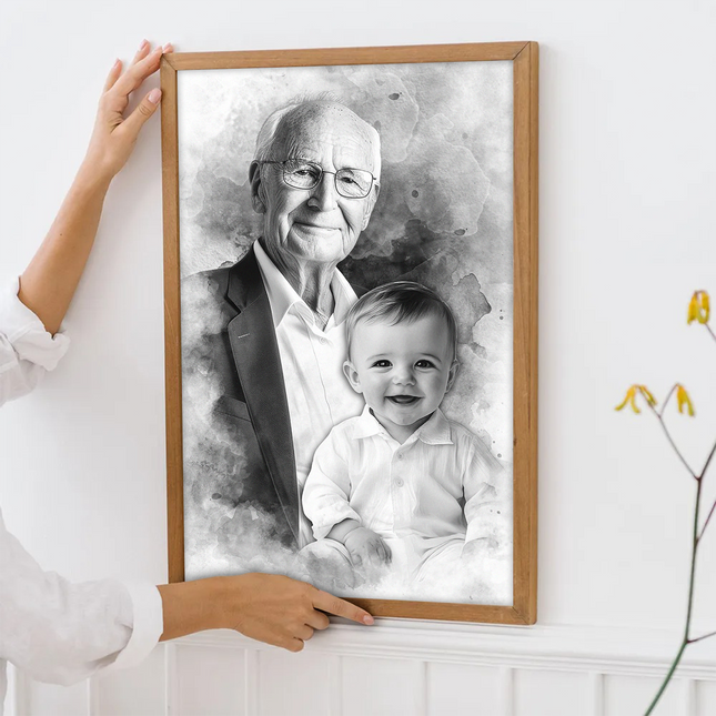 Add Deceased Loved One to Photo, Family Portrait Different Photos, Combine Photos Canvas