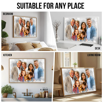 Add Loved One to Photo, Family Portrait From Different Photos, Combine Photos Canvas, Christmas Gift