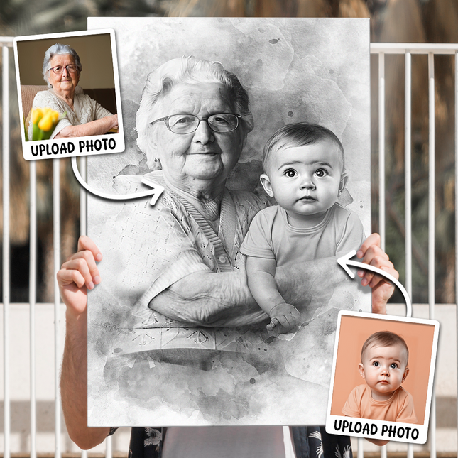Add Deceased Loved One to Photo, Family Portrait Different Photos, Combine Photos Canvas