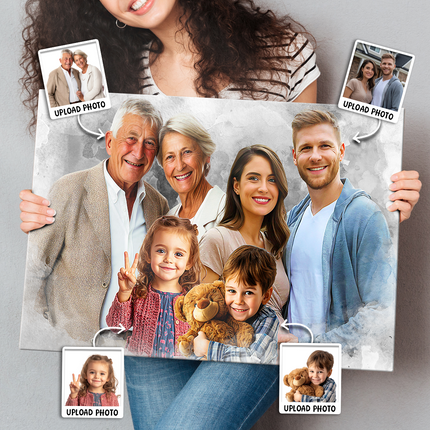 Add Loved One to Photo, Family Portrait From Different Photos, Combine Photos Canvas, Christmas Gift
