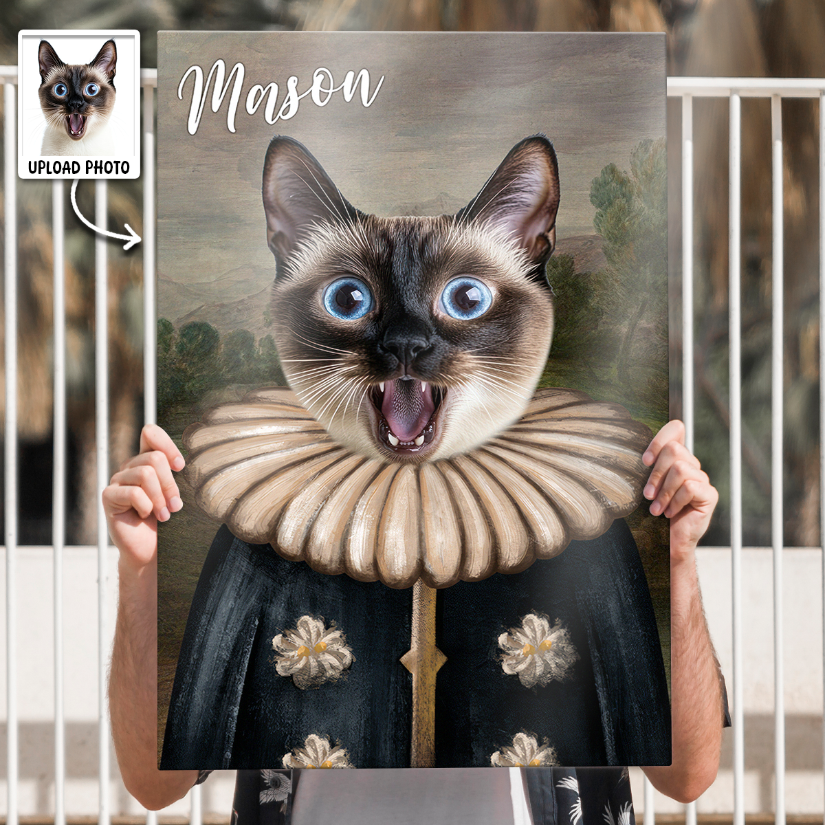 Custom Photo Funny Pet Portrait - Personalized Customized Canvas - Gift For Pet Lovers