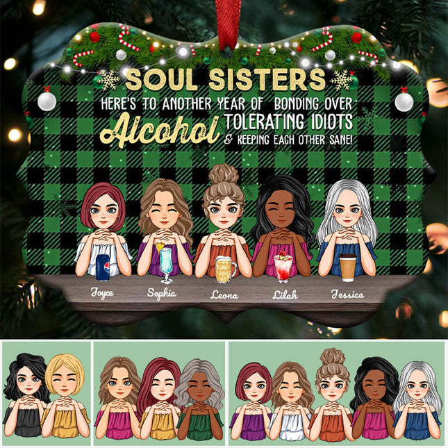 Personalized Aluminum Ornament Christmas, Birthday, Funny Gift For Besties, BFF, Soul Sisters