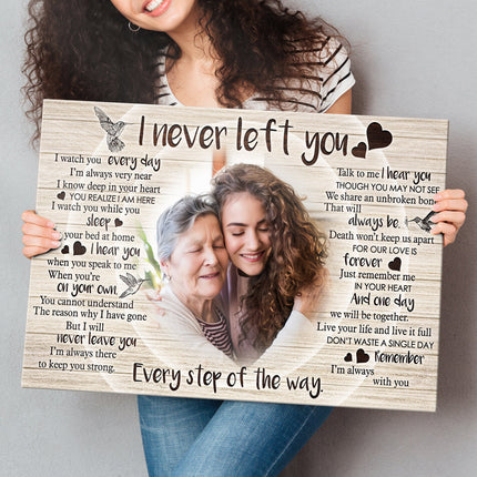 Never Left You Canvas - Customize Portrait With Mother - Personalized Customized Canvas - Gift For Father