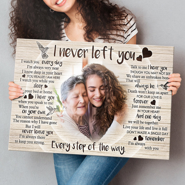 Never Left You Canvas - Customize Portrait With Mother - Personalized Customized Canvas - Gift For Father