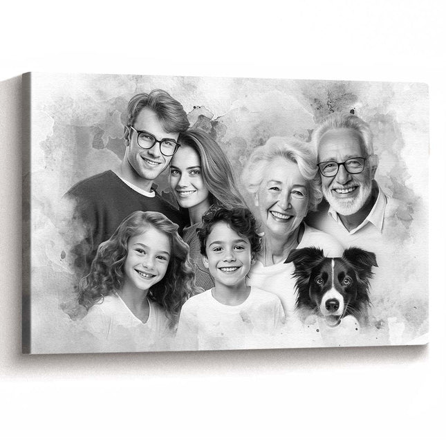 Custom Combine Photo Loved One, Family Portrait From Different Photos - Memorial Gift For Family Member