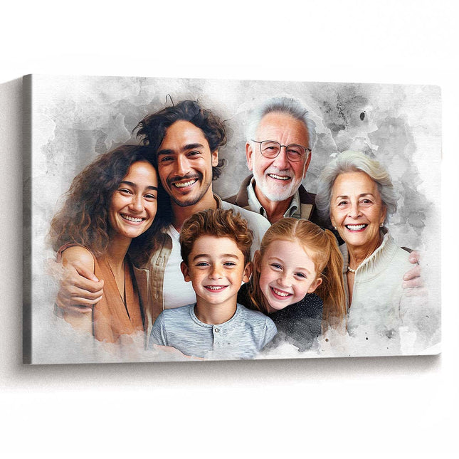 Add Deceased Loved One To Photo, Personalized Canvas, Combine Photos of Kid Family Portrait