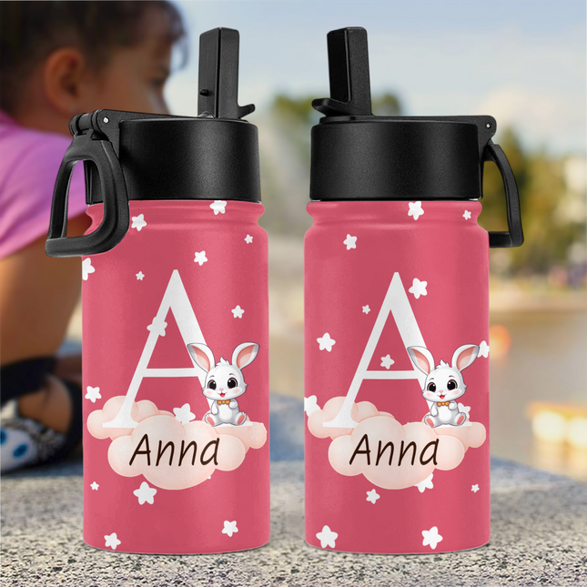 Custom Kid Name Cute Animal Kid Water Bottle Back To School Gift