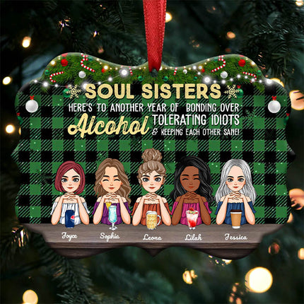Personalized Aluminum Ornament Christmas, Birthday, Funny Gift For Besties, BFF, Soul Sisters