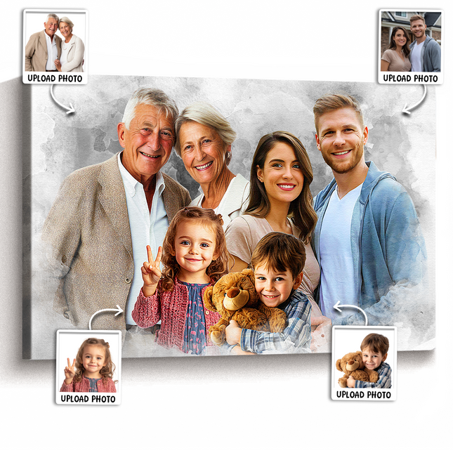 Add Loved One to Photo, Family Portrait From Different Photos, Combine Photos Canvas, Christmas Gift