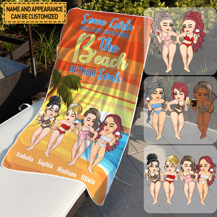 Personalized Custom Beach Towel Birthday Summer Gift For Beach Lovers, Besties, Soul Sisters, Sistas
