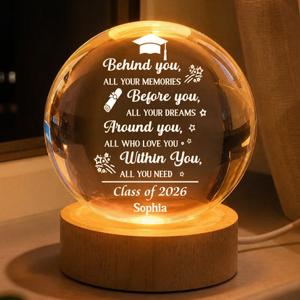 Before You All Your Dreams Graduation - Personalized Crystal Ball LED Night Light -  Gift For Daughter, Son