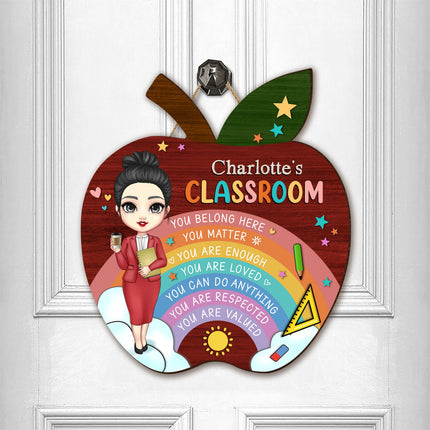 Teacher's Classroom Personalized DoorSign Gift For Teacher, Back To School