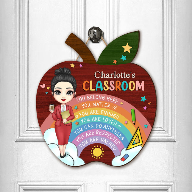 Teacher's Classroom Personalized DoorSign Gift For Teacher, Back To School