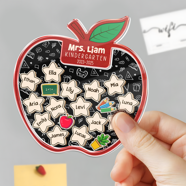 Personalized Teacher Appreciation Acrylic Apple Shaking Magnet Gift From Students, Back To School Gift