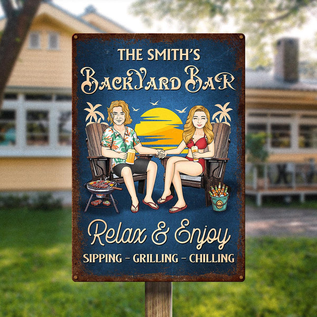 Where The Neighbors Listen To Good Music - Personalized Classic Metal Signs - Summer Gift For Couple