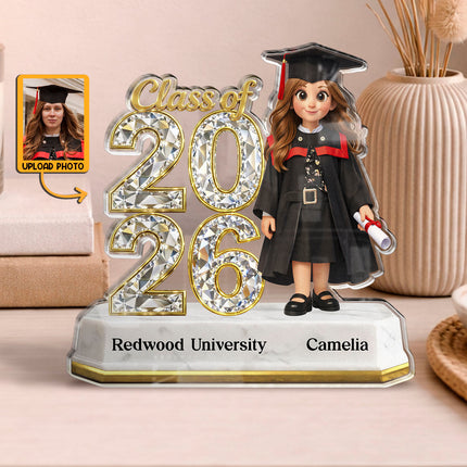 Custom Photo Senior Class Of Graduation Senior 2026, 2027 -  Personalized Custom Shape Acrylic Plaque - Gift For Daughter, Son
