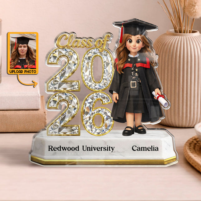 Custom Photo Senior Class Of Graduation Senior 2026, 2027 -  Personalized Custom Shape Acrylic Plaque - Gift For Daughter, Son