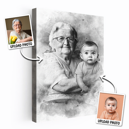Add Deceased Loved One to Photo, Family Portrait Different Photos, Combine Photos Canvas
