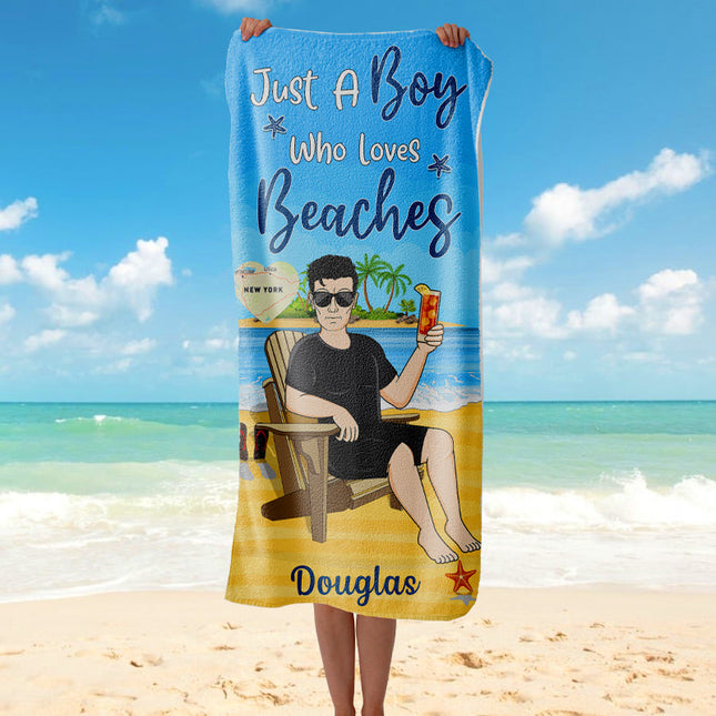 Just A Boy&Girl Who Love Beaches - Summer Gift - Personalized Custom Beach Towel