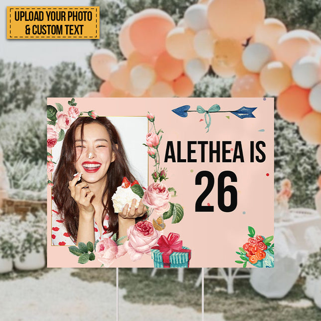 Custom Photo And Text Birthday & Halloween Yard Sign Happy Birthday Personalized Yard Sign