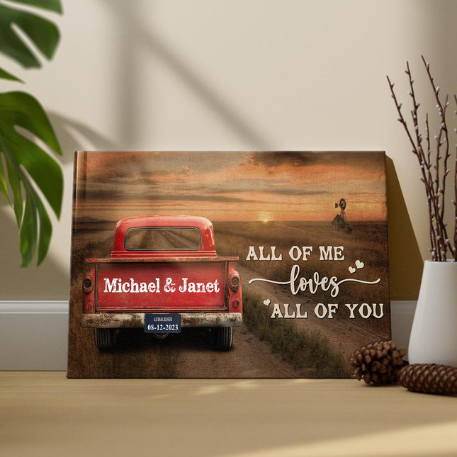 Sunset God Blessed The Broken Road - Personalized Customized Canvas - Gift For Couple Husband Wife