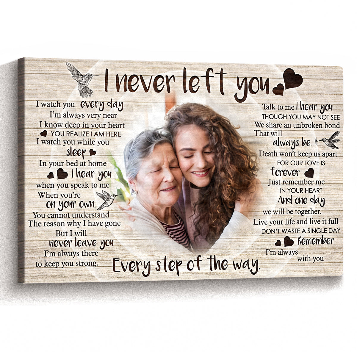 Never Left You Canvas - Customize Portrait With Mother - Personalized Customized Canvas - Gift For Father
