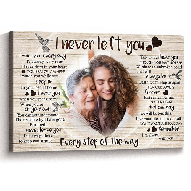 Never Left You Canvas - Customize Portrait With Mother - Personalized Customized Canvas - Gift For Father