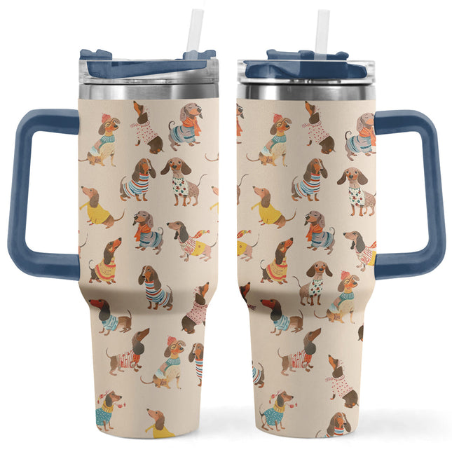 Dachshund Fashion Wiener - Personalized Custom 40oz Tumbler - Christmas Gift For Dog Lover