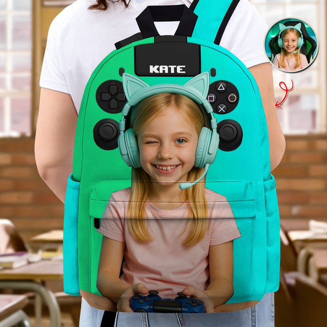 Personalized Gamer Backpack for Boys Girls, Back to School Backpack for Kids