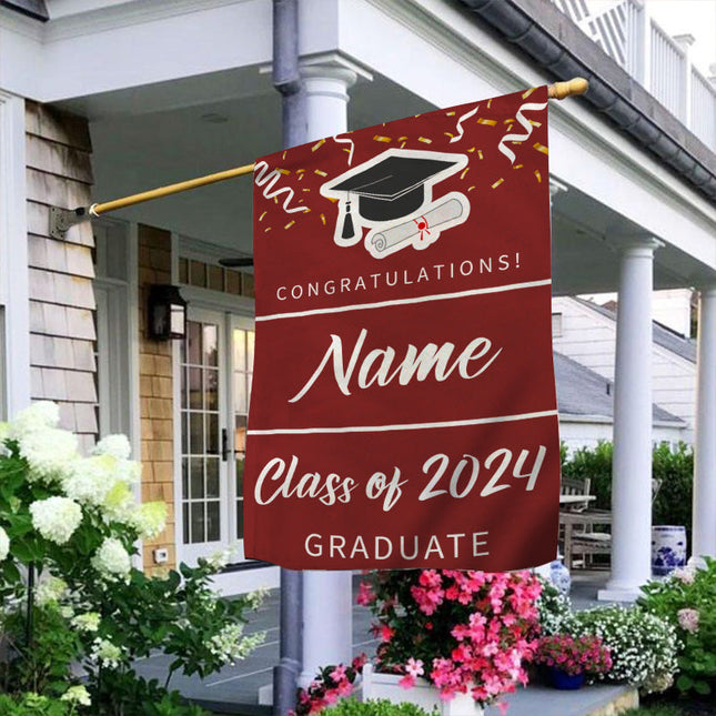 Congratulations Graduate - Personalized Customized Flag - Gift For Friend Student Graduates