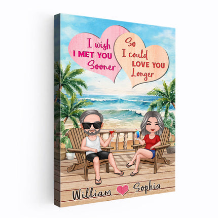 Summer At Beach Gift For Her Him Couple Personalized Custom Framed Canvas Wall Art