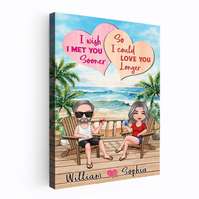 Summer At Beach Gift For Her Him Couple Personalized Custom Framed Canvas Wall Art