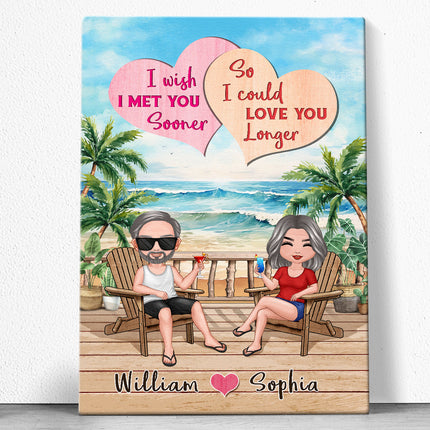 Summer At Beach Gift For Her Him Couple Personalized Custom Framed Canvas Wall Art