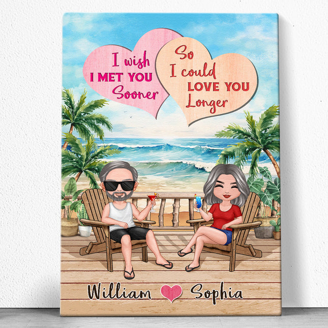 Summer At Beach Gift For Her Him Couple Personalized Custom Framed Canvas Wall Art