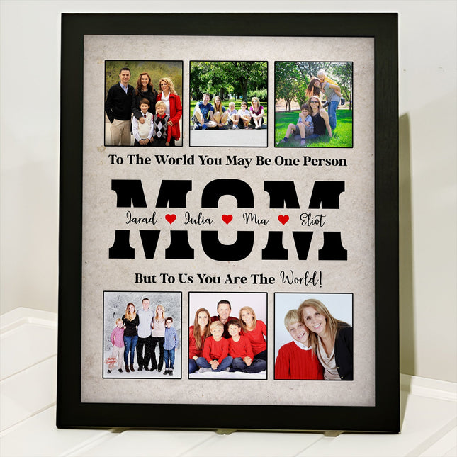 Custom Photo To Me You Are The World Picture Frame Father's Day Gift