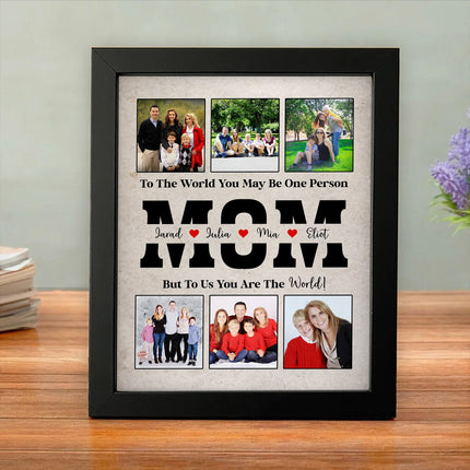Custom Photo To Me You Are The World Picture Frame Father's Day Gift
