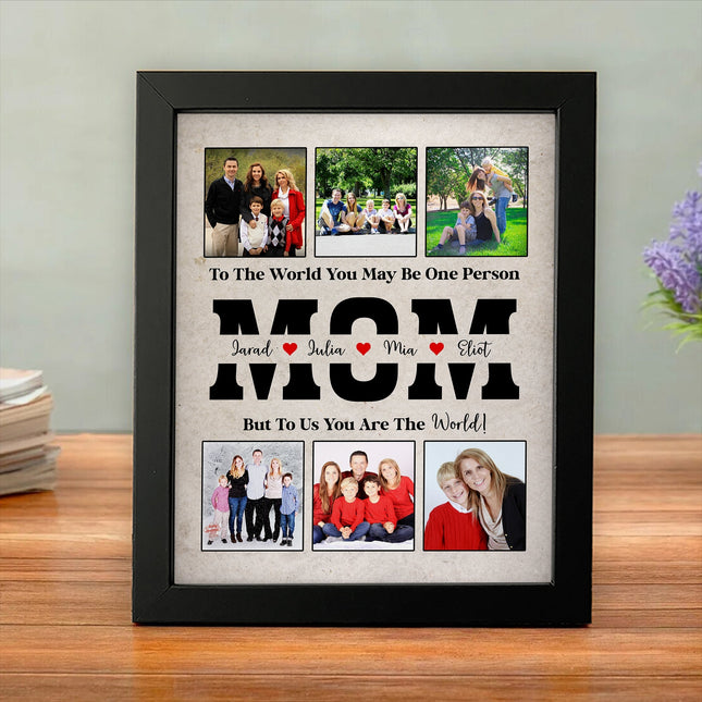 Custom Photo To Me You Are The World Picture Frame Father's Day Gift