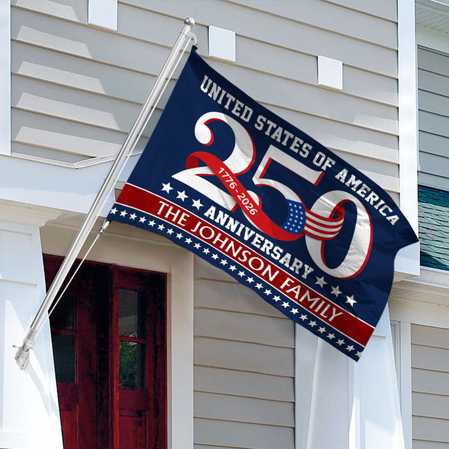 United States of America 1776 2026 House Flag 250 Years Patriotic Gift Decor