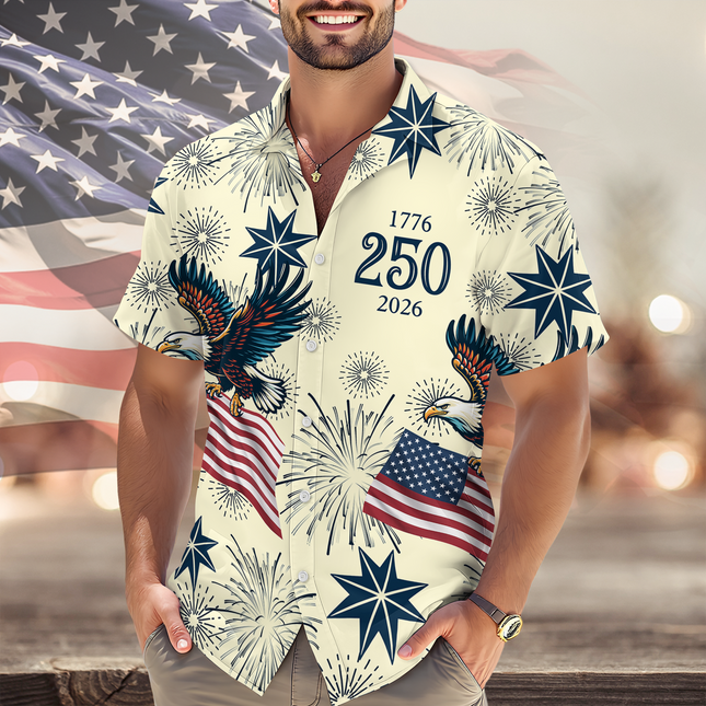 Personalized USA 250 Anniversary Eagle 1776-2026 Hawaii Shirt