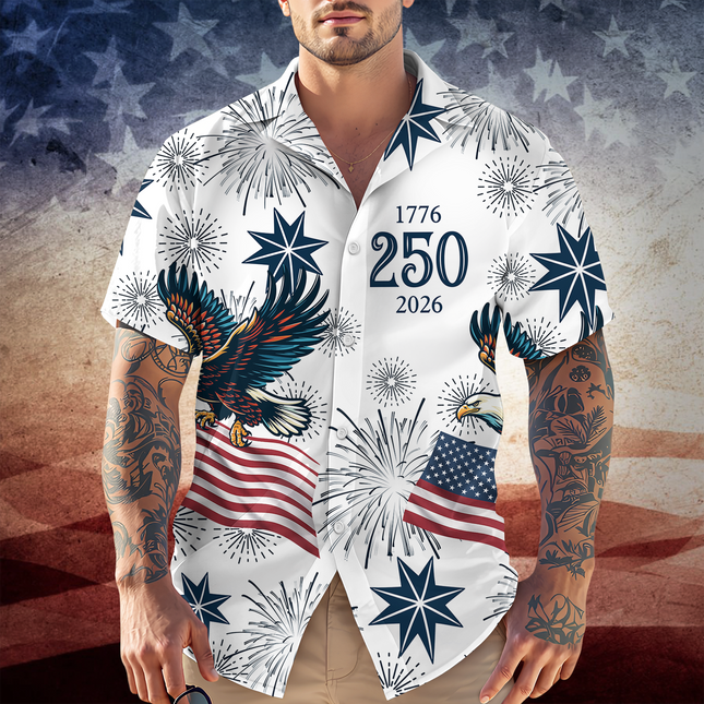 Personalized USA 250 Anniversary Eagle 1776-2026 Hawaii Shirt