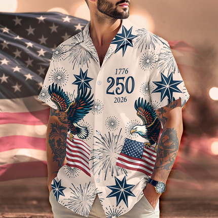 Personalized USA 250 Anniversary Eagle 1776-2026 Hawaii Shirt