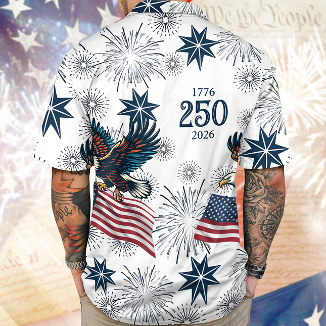Personalized USA 250 Anniversary Eagle 1776-2026 Hawaii Shirt