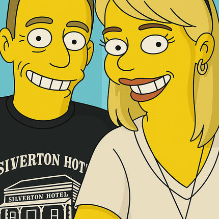 Simpsonize Couple Photo - Turn Your Photo to Simpsons Canvas - Gift For Couple, Him, Her