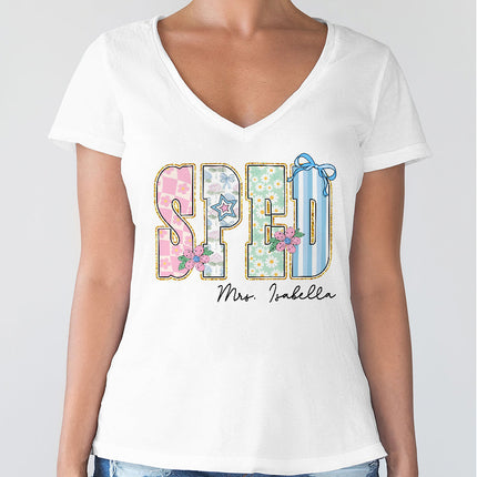 Personalized Gift For Teacher Name School Occupation Bright Shirt